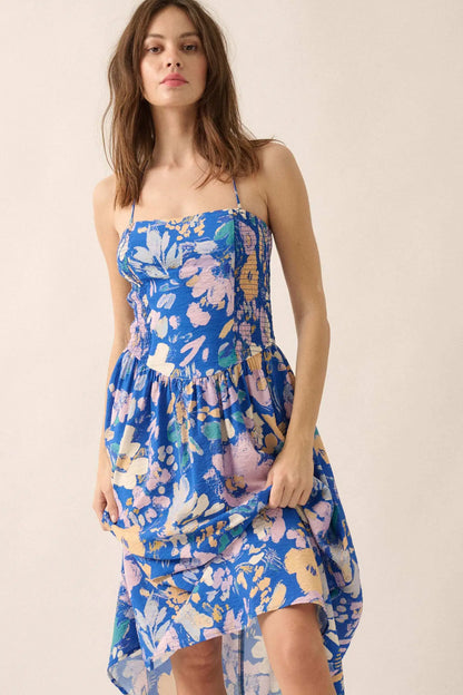 Dawn Dreams Smocked Floral Halter Midi Dress