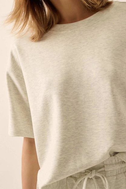 Premium Scuba Loose-Fit High-Low Boxy Tee