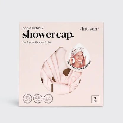 Blush Dot Luxury Shower Cap