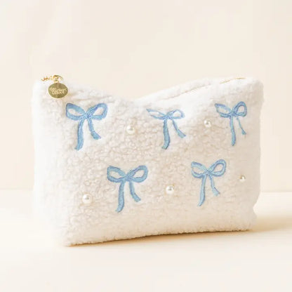 Blue Bows Teddy Pouch