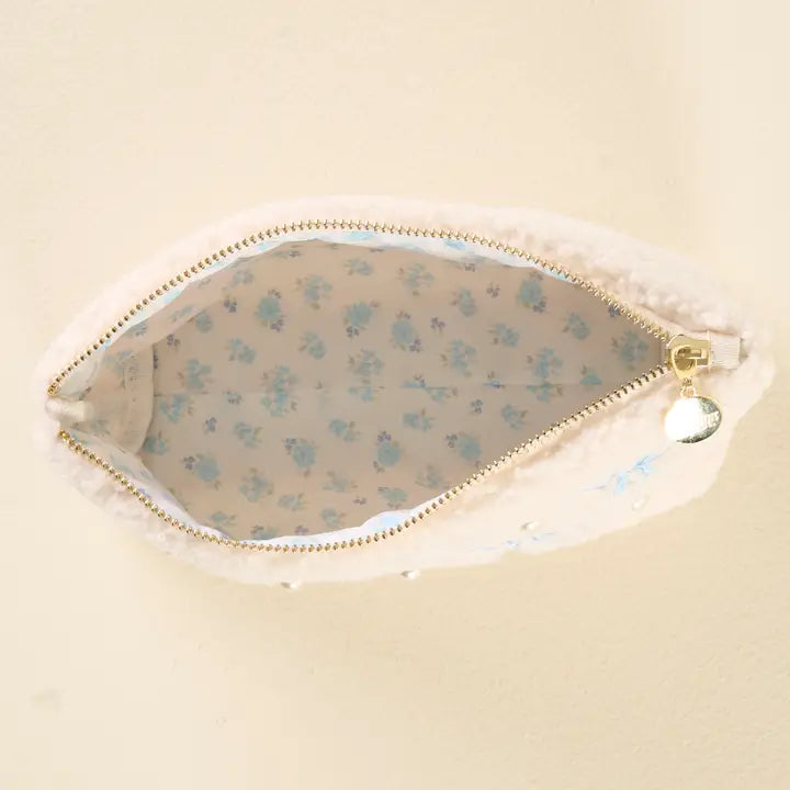 Blue Bows Teddy Pouch