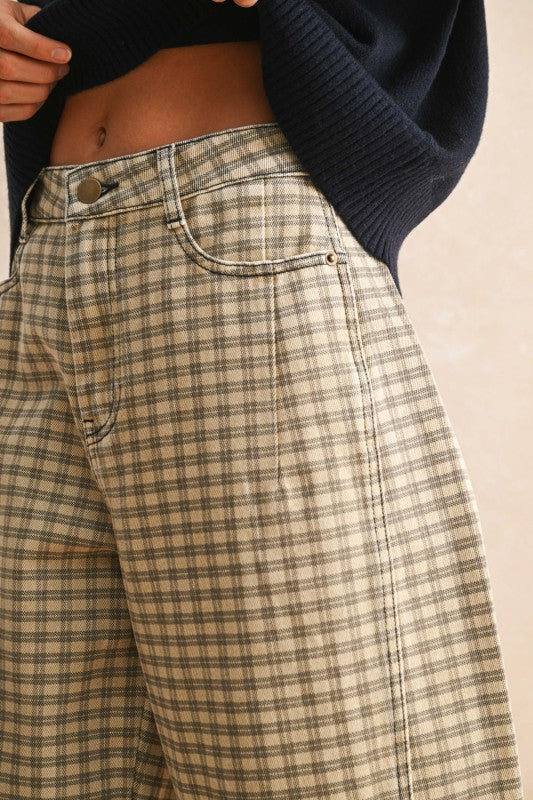 Checked Out Denim Pants