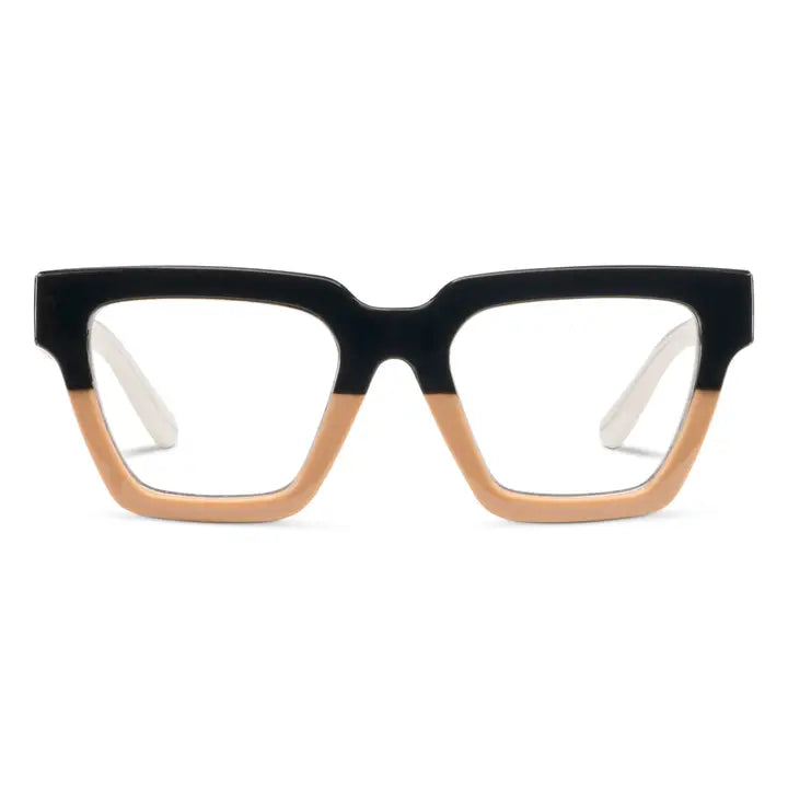Black/Tan Take A Bow Glasses +1.00