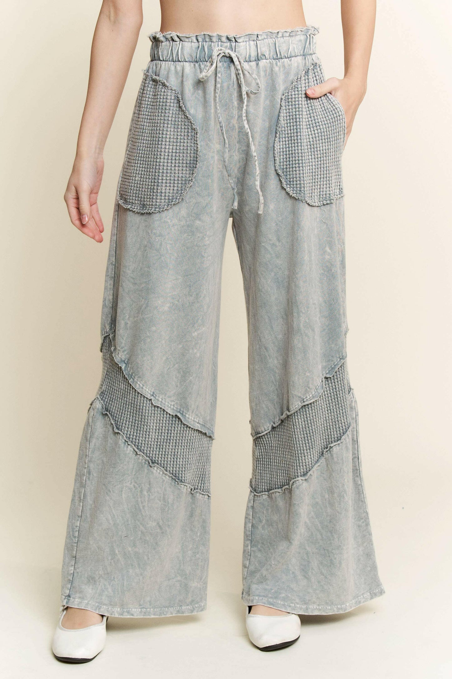 Mineral Wash Waffle pocket Wide Leg Pants