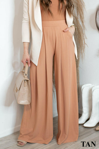 Drive You Mad Ribbed Wide Leg Pants | 6 Colors