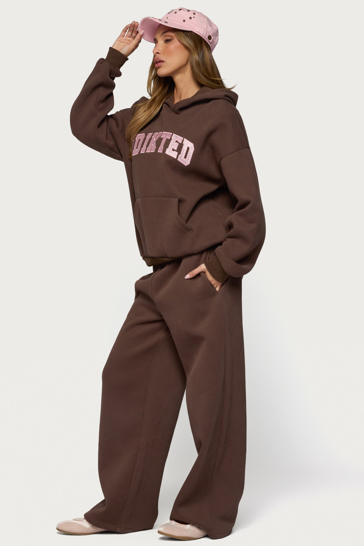 Edikted Glow Rhinestone Hoodie