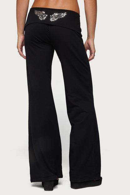 Angel Energy Sequin Foldover Pants