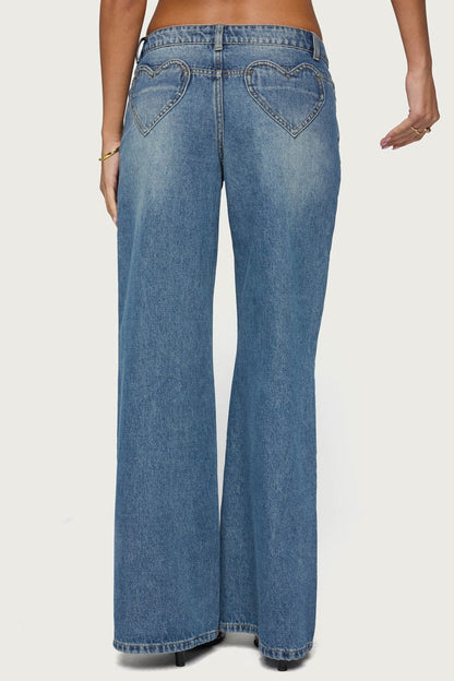 Casta Heart Low Rise Baggy Jeans